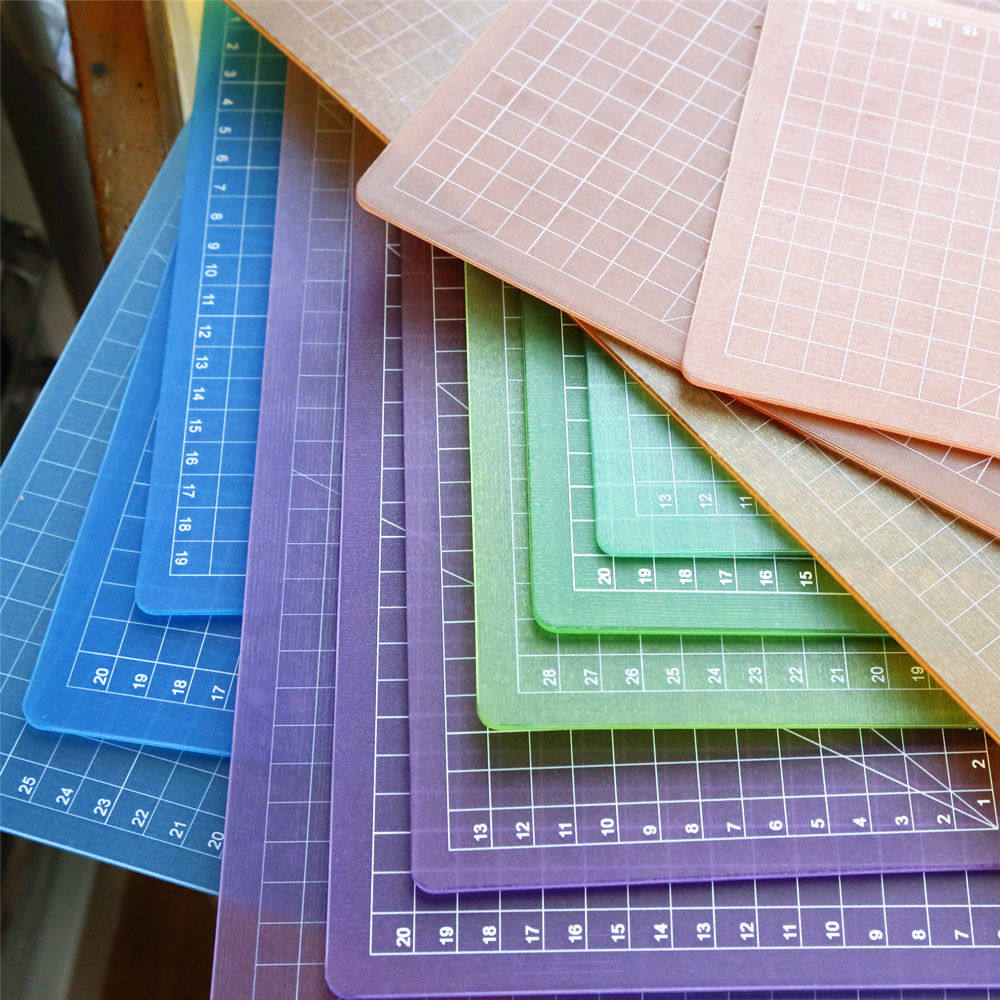 고무도장 조각 패드 반투명 쓰기 및 커팅 패드 손 계정 종이 예술 고부가가치 컬러 투명 패드