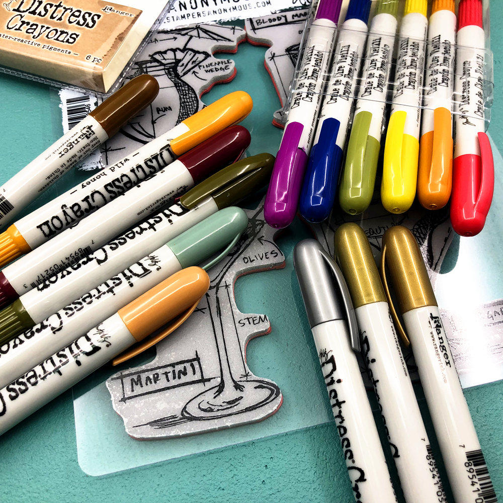 Tim Holtz Distress Crayons旧色水溶蜡笔套装手帐上色晕染多款入