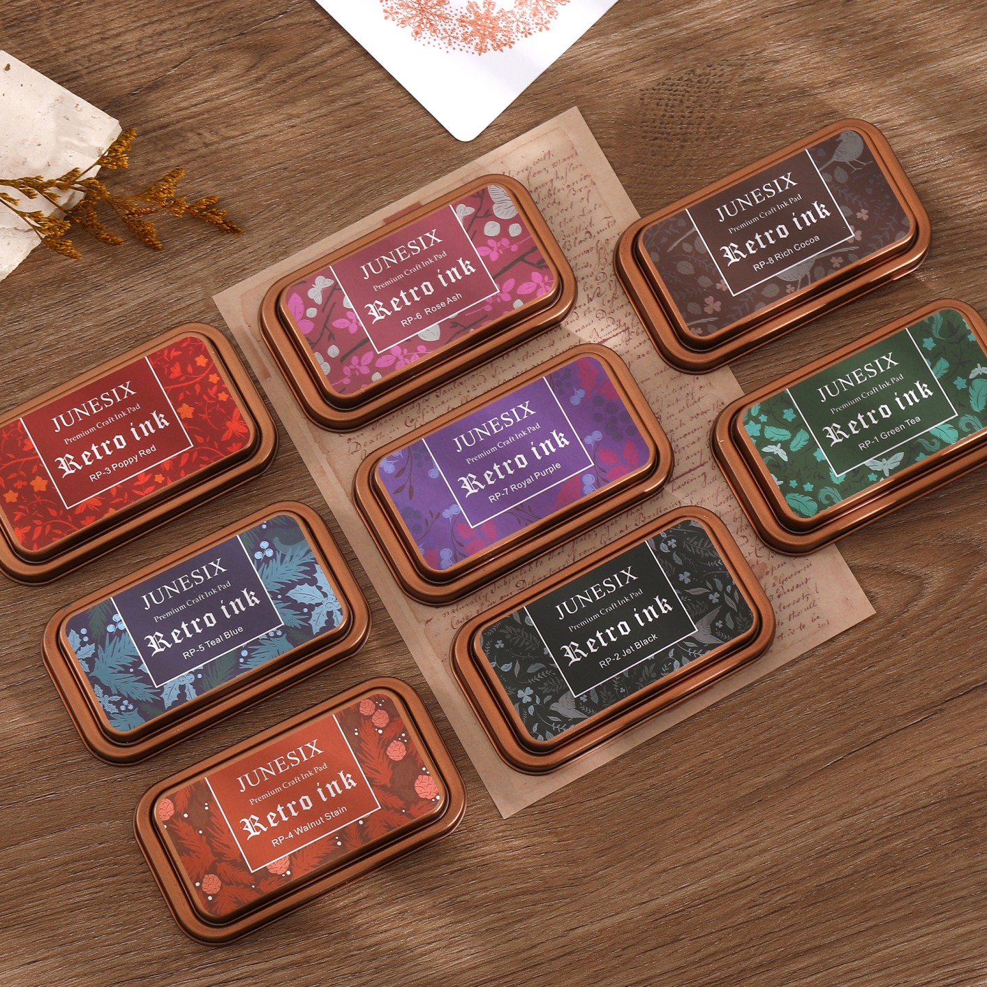 国产RP铁盒复古细节印台手帐剪贴细节橡皮章DIY印泥