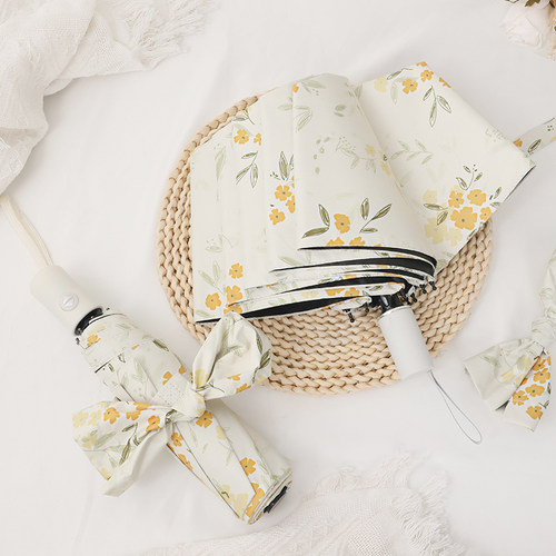 复古风碎花全自动雨伞太阳伞