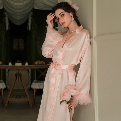 Длинный банный халат для невесты, платье подружки невесты, французский стиль