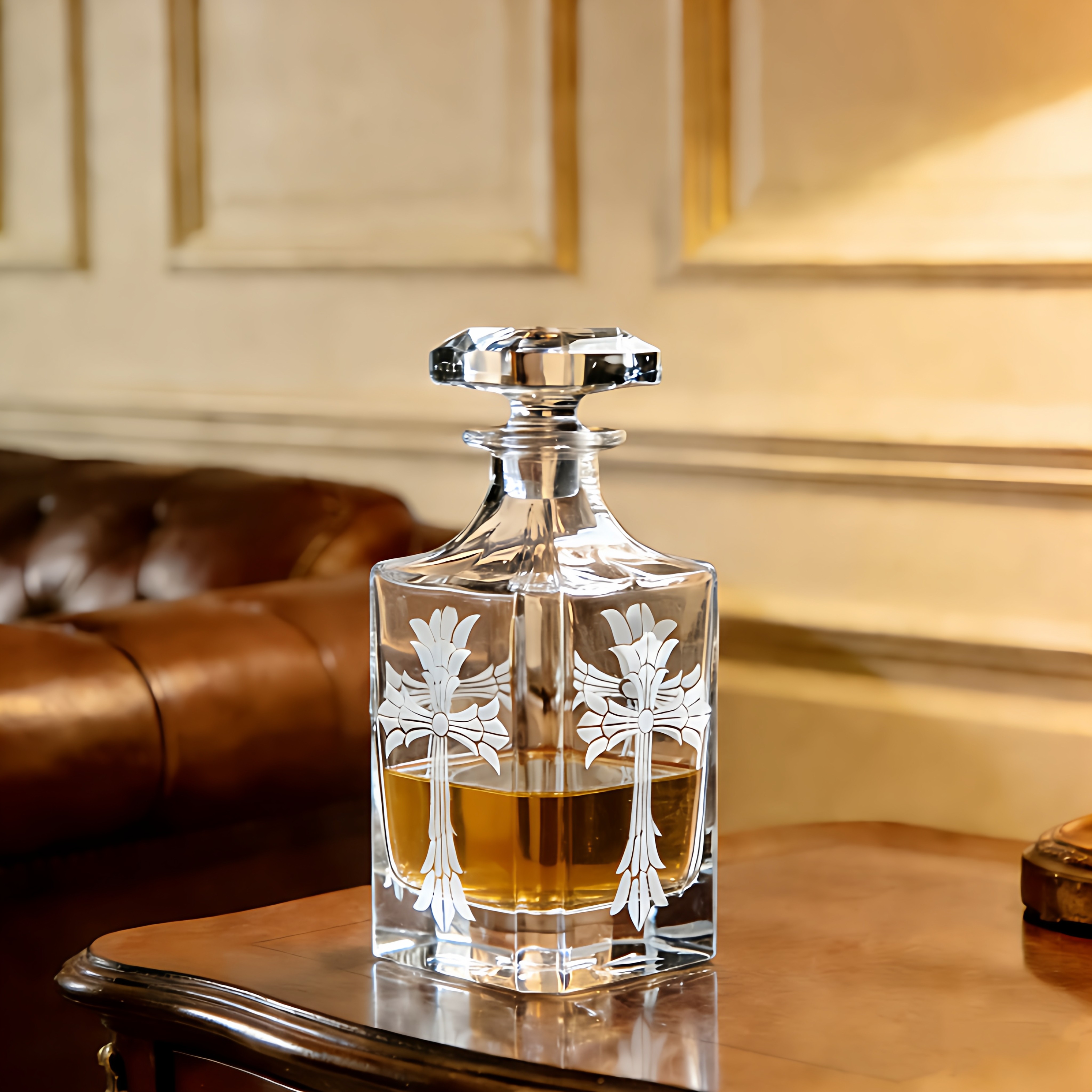 美式个性轻奢复古手工K9水晶玻璃酒樽威士忌洋酒具壶酒杯网红组合