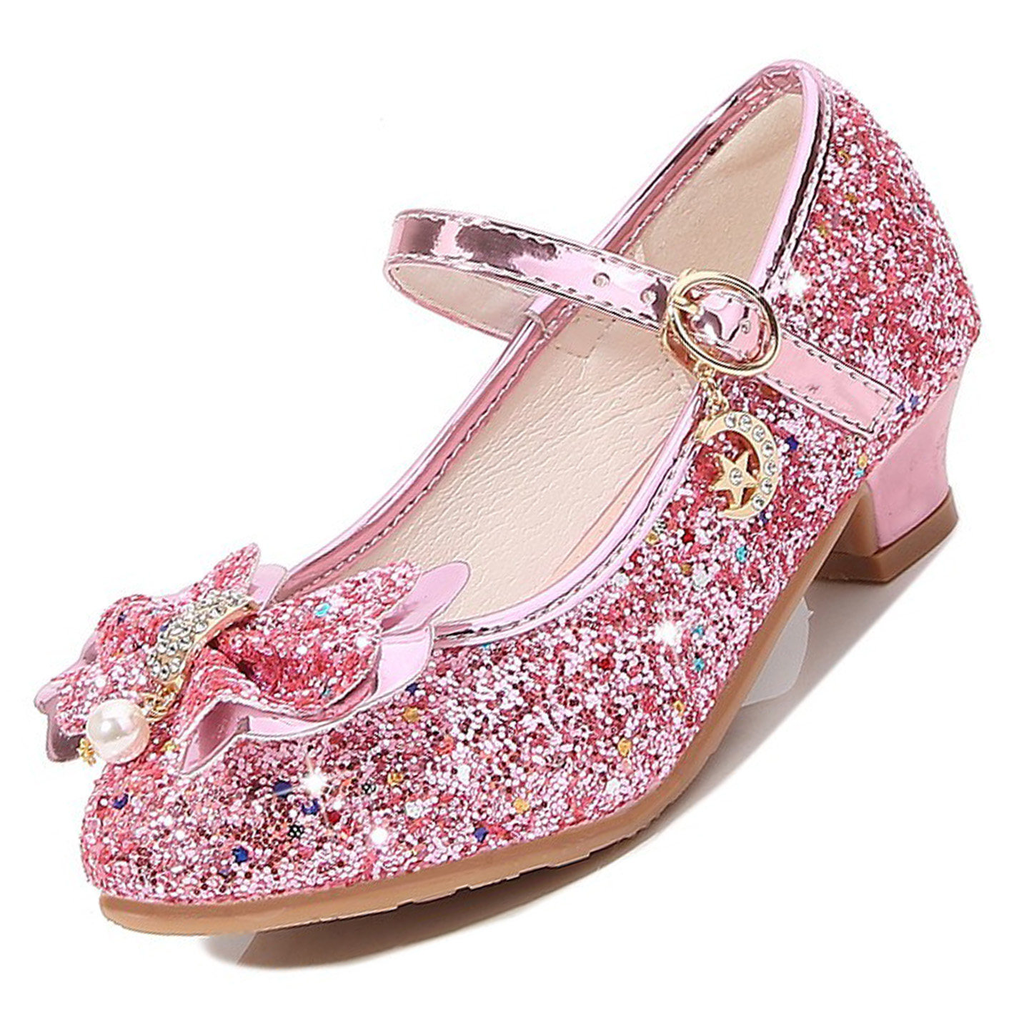 2026叶罗丽鞋子亮晶晶珠珠蝴蝶鞋女童鞋配贝儿公主裙平底小高跟鞋,童鞋/婴儿鞋/亲子鞋,皮鞋,淘宝优惠券,粉丝福利购,淘宝优惠卷