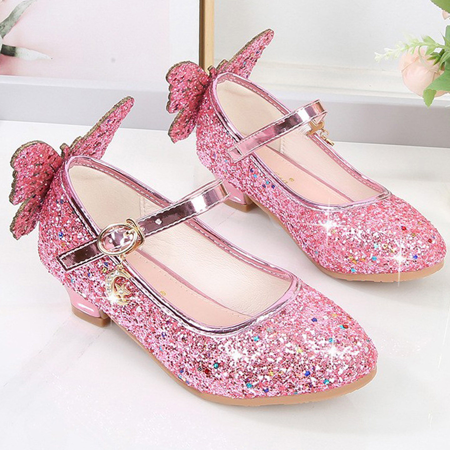 2026女鞋平底鞋公主鞋叶罗丽女童高跟皮鞋儿童仙女鞋配裙子水晶鞋