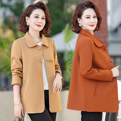 2024春季高端亮色中老年短款大衣