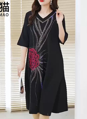 春秋款品质妈妈中长款裙子