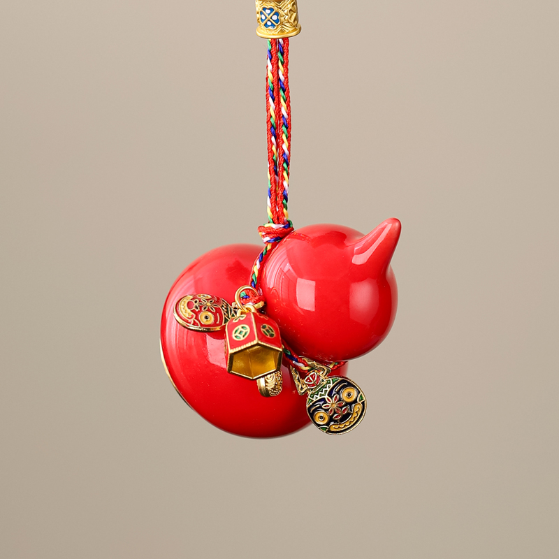 景德镇陶瓷七彩平安葫芦小摆件