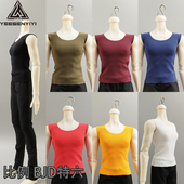 特六BJD宽肩背心打底背心30CM娃娃衣服阿巳娃衣6分多色弹力背心