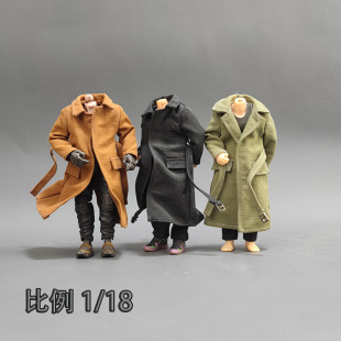 1/18长款风衣3.75寸造型夹克YEESENYIYI可动兵人衣服BFS酸雨暗源