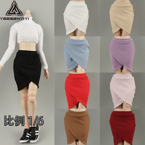 1/6包臀交叉长裙6分娃娃衣服12寸女兵人裙子手办可动布衣服装娃衣