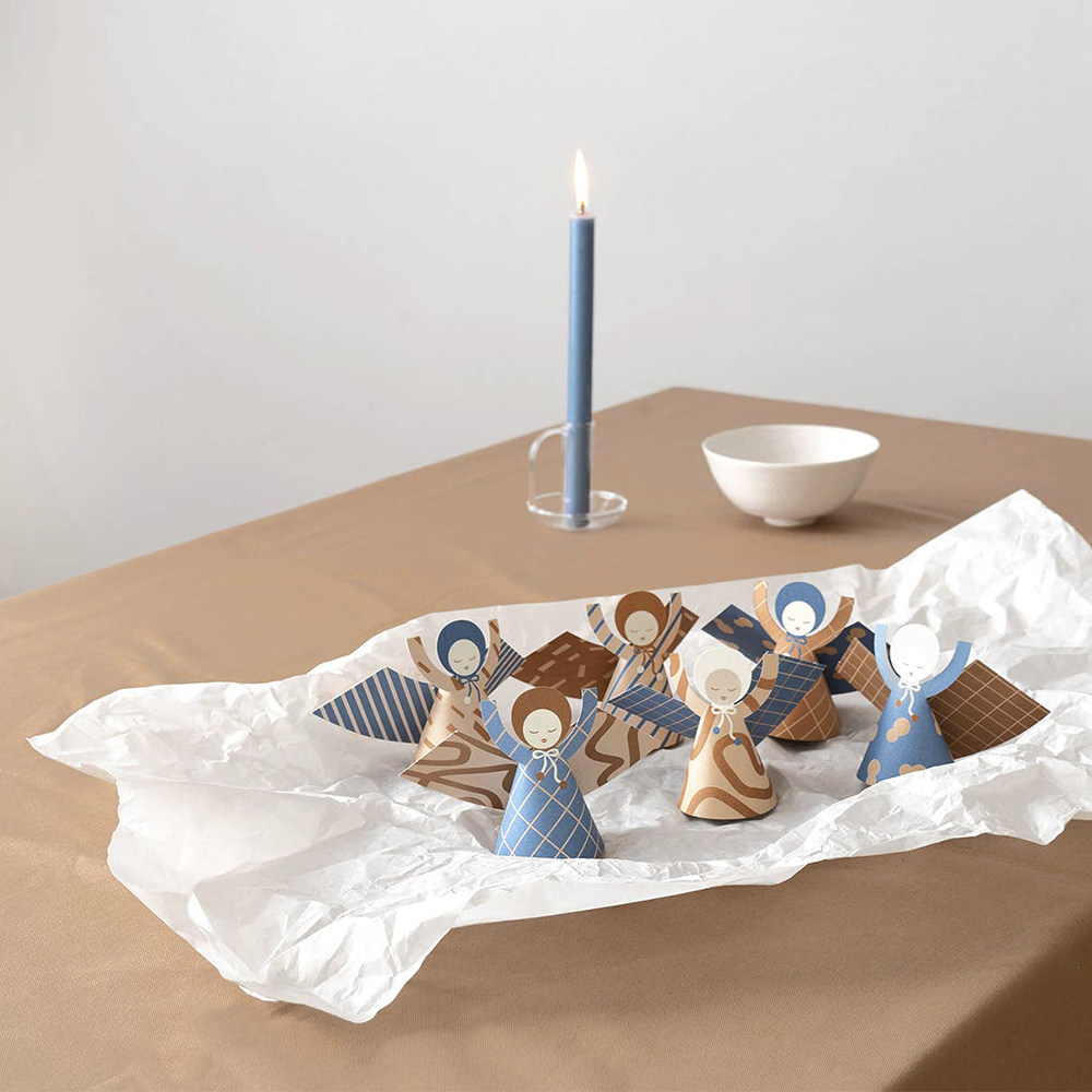 北欧荷兰圣诞小天使折纸节日婚礼装饰纸制品立体挂饰手工桌面摆件