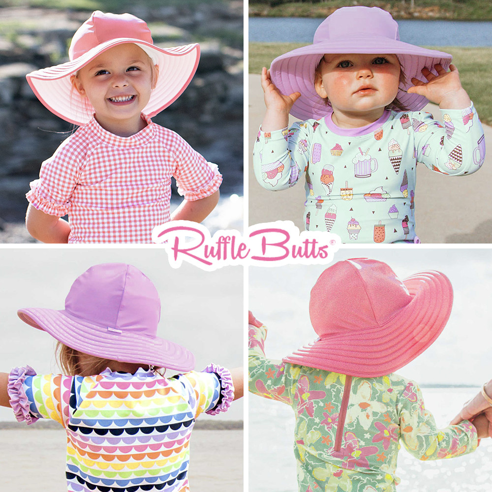 Rufflebutts婴儿女童防晒宽檐太阳帽女宝宝夏海边防紫外线遮阳帽