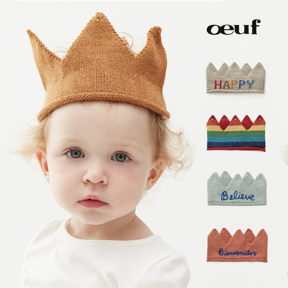 oeuf宝宝羊驼毛生日皇冠帽头饰