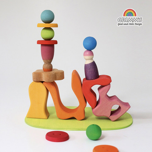 grimm's小人房子构建玩具积木