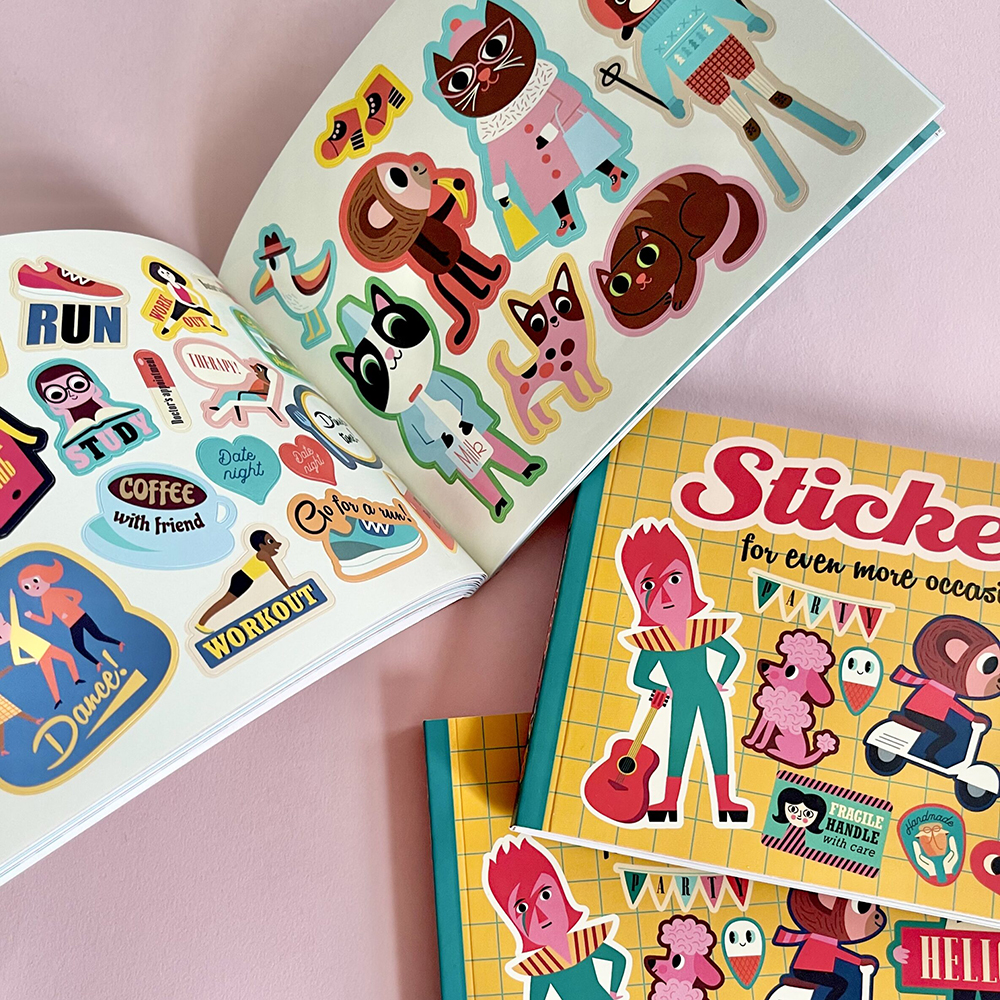 北欧复古插画贴纸套装手机装饰