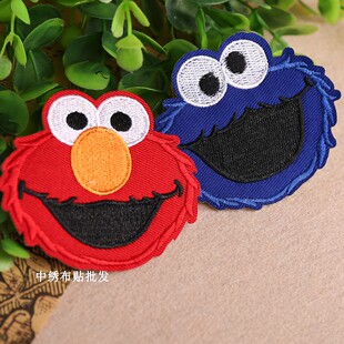 芝麻街 辅料 经典 美国卡通布贴补丁贴花刺绣背胶卡通DIY服装