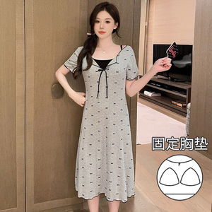 夏季女士人棉莫代尔睡裙
