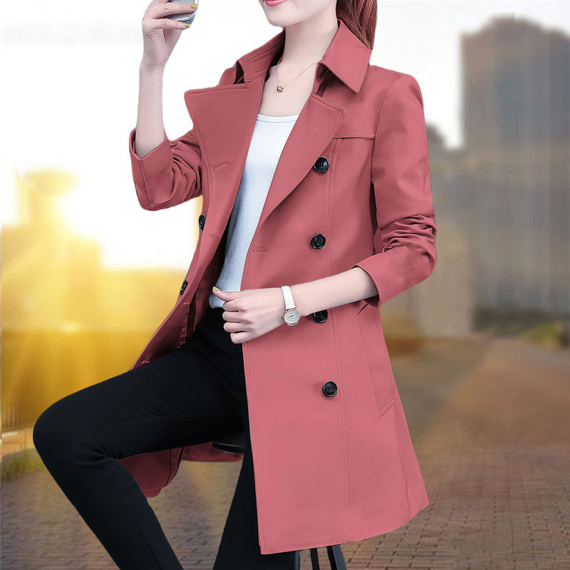 风衣外套女中长款修身2025春秋季新款秋冬大码外套东南亚外贸
