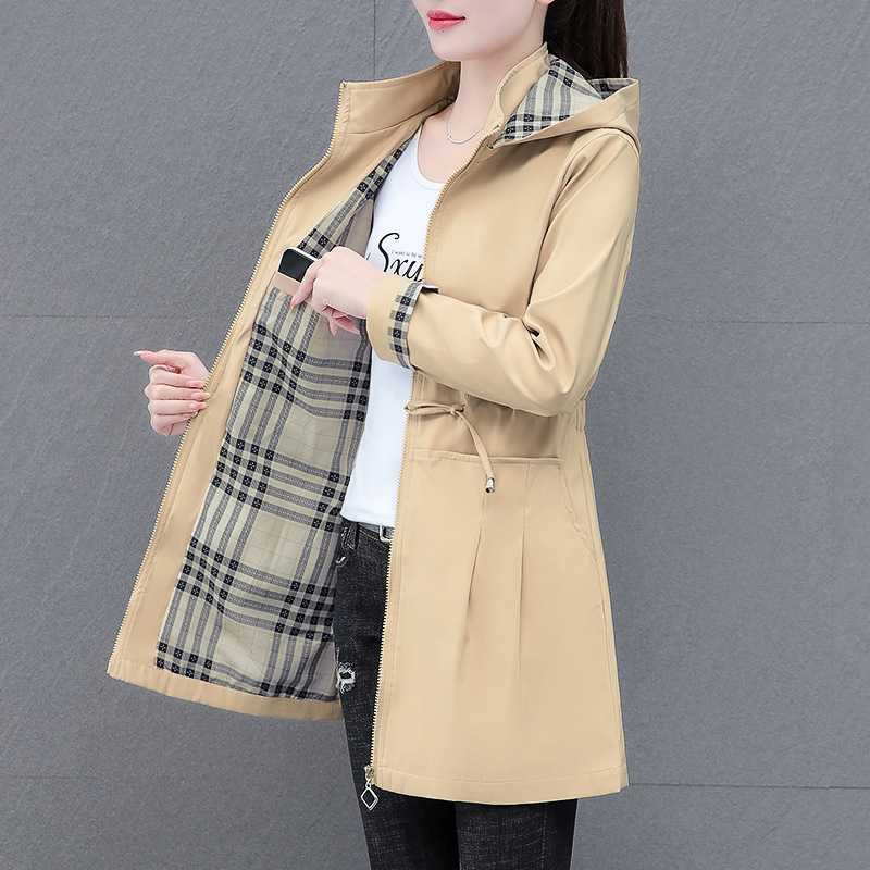 高档中长款风衣外套女2025年春秋季新款大码宽松收腰显瘦休闲外套