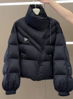 2025年新款棉服女冬短款韩版个性不规则棉衣设计感宽松加厚棉袄潮