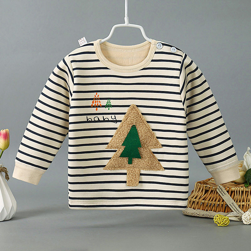 宝宝秋冬开衫长袖婴儿加绒保暖上衣新生儿衣服男女童单件保暖内衣