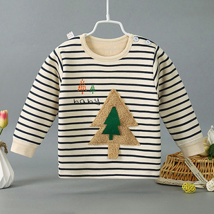 宝宝秋冬开衫长袖婴儿加绒保暖上衣新生儿衣服男女童单件保暖内衣