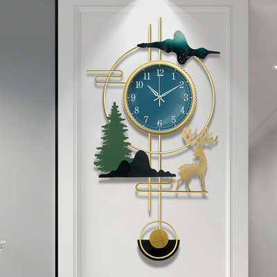 轻奢客厅时尚网红大气现代简约挂钟装饰挂墙时钟家用创意北欧钟表