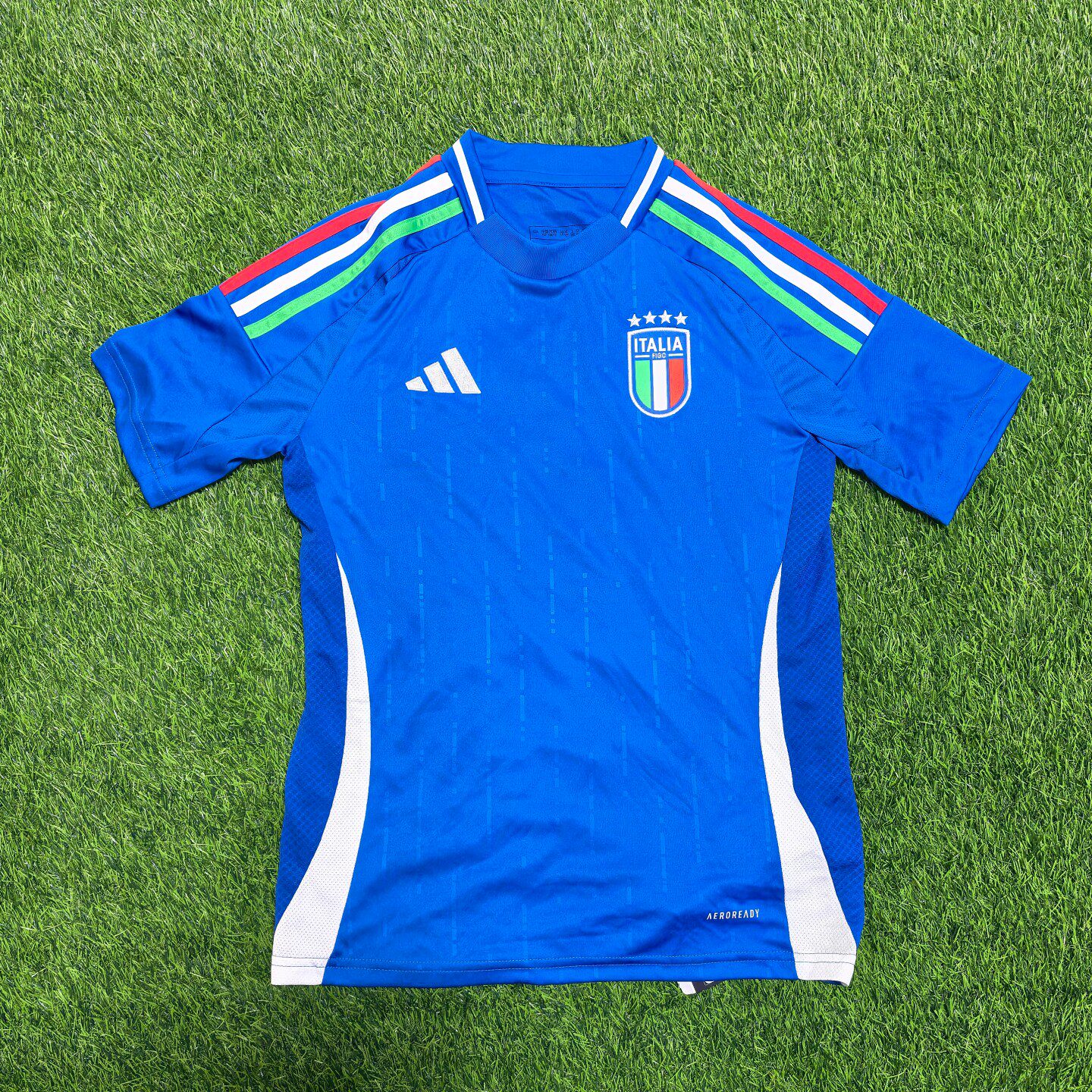 Adidas 意大利 24欧洲杯大童儿童青少年球迷版球衣足球服 iq0496