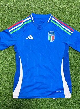 Adidas 意大利 24欧洲杯大童儿童青少年球迷版球衣足球服 iq0496