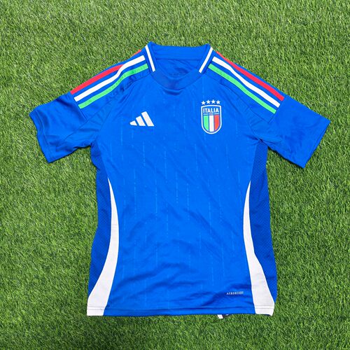 Adidas 意大利 24欧洲杯大童儿童青少年球迷版球衣足球服 iq0496