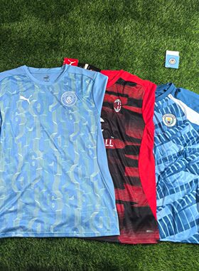 PUMA 曼城 AC米兰 运动速干短袖T恤足球热身球衣训练服 777578