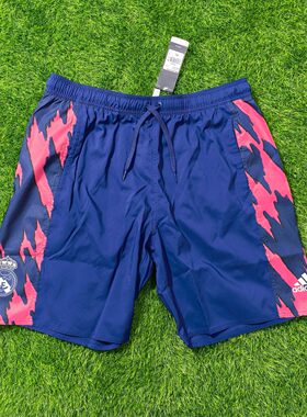 Adidas 皇马 皇家马德里 男子足球运动短裤休闲速干沙滩裤 GM8981