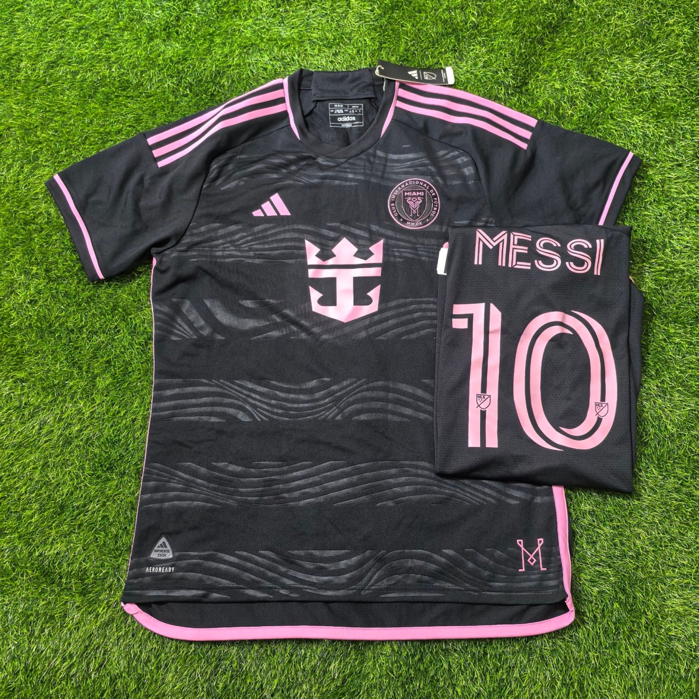 Adidas 迈阿密国际梅西10号2024客场短袖球员版球衣足球服 je9745