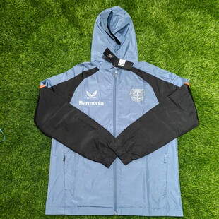 Castore 勒沃库森 足球球员版轻质连帽运动外套出场夹克风雨衣