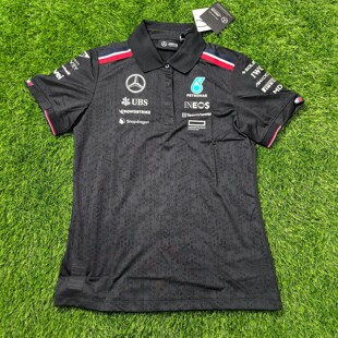 梅赛德斯奔驰AMG车队 F1赛车黑女款全广告版本短袖运动T恤POLO衫
