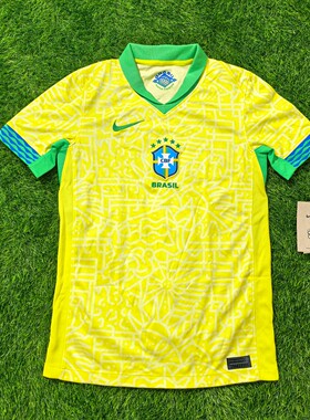 Nike 巴西 大童儿童青少年短袖主场球迷版球衣足球服 fj4409