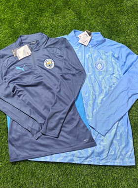 PUMA 曼城 2425赛季球员版半拉链足球套头衫长袖训练服球衣