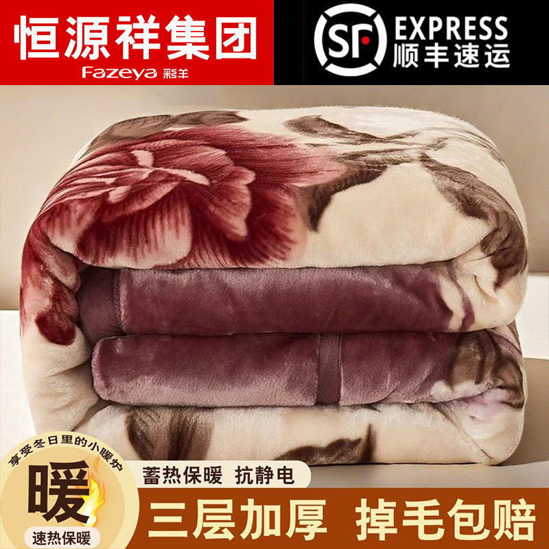 拉舍尔毛毯，加绒加厚，三秒速热图片