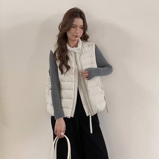 90鸭绒平湖2025秋冬新款韩版百搭休闲马甲纯色宽松无袖背心女外穿