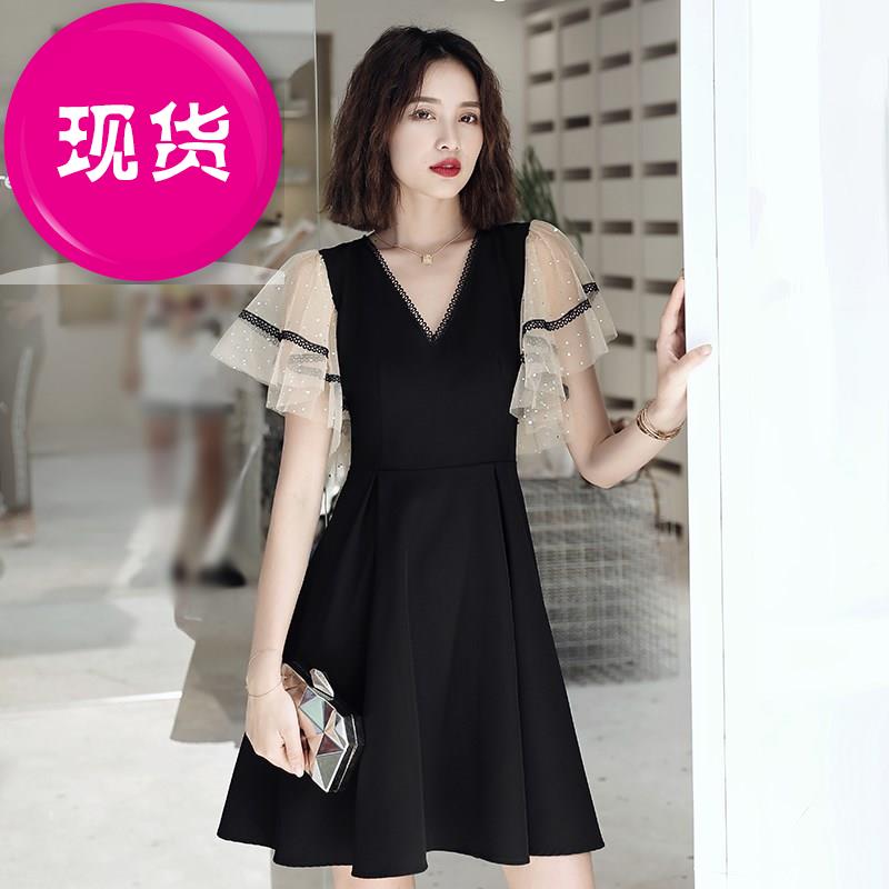 j黑色年会小礼服2019新款晚礼服裙气质平时可穿短款大码宴会小个|ruв категории Женская одежда, Cвадебные платья, платье/вечернее платье - от Buy2taobao.com для оказания профессиональной услуги покупки агента Taobao