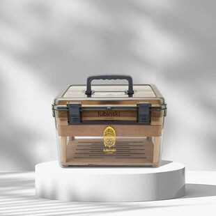 LUBINSKI鲁宾斯基亚克力雪松木内胆雪茄保湿盒 保湿防潮雪茄盒