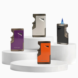 美国VERTIGO AVIATOR系列双火焰雪茄打火机自带隐藏式雪茄钻