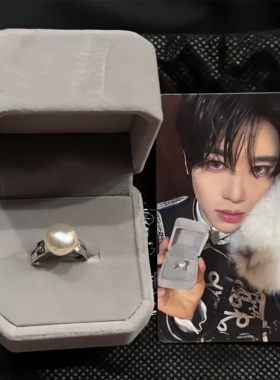 高品质新款nctwish二周年fm同款珍珠戒指小众设计感简约应援周边