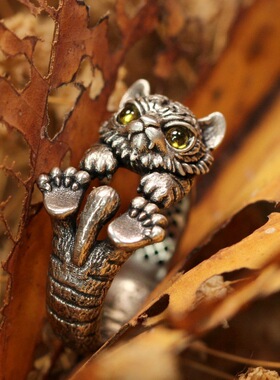 新款高品质版本心有萌虎系列虎年复古戒指本命年可爱情侣纪念指环