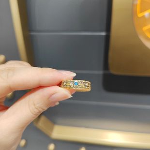 新款高品质真金电镀独白亚特兰蒂斯海波纹戒指复古做旧指环