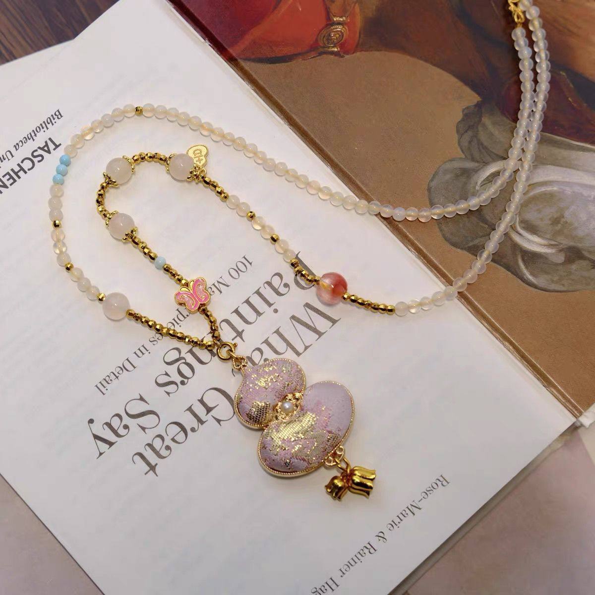 新款高品质版本新中式旗袍配饰毛衣链国风粉葫芦吊坠项链,饰品/流行首饰/时尚饰品新,项链,淘宝优惠券,粉丝福利购,淘宝优惠卷