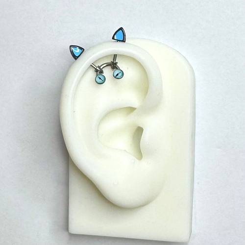 新款高品质现货猫耳恶魔钉猫眼猫耳恶魔钉小众设计恶魔钉