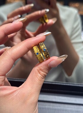 新款高品质独白亚特兰蒂斯海波纹戒指复古和海浪纹元素质感