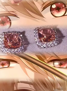 高品质现货夏彦印象夏彦眼睛橙色气质潮流可爱耳钉