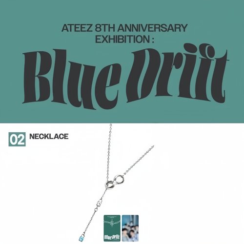 高品质新款ATEEZ八周年展览BlueDrift同款项链双环Y型蓝锆石周边